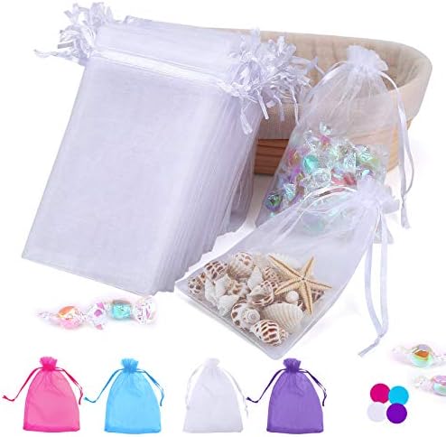 100PCS 4x6 Inch Organza Drawstring Pouches for Wedding Favors