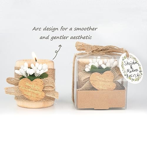 HiHas 12PCS Wooden Tealight Candle Holders Wedding Favors