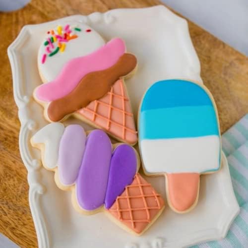 Summer Cookie Cutters 4PCS 3 to 4 Inches Ice Cream Popsicle Cupcake