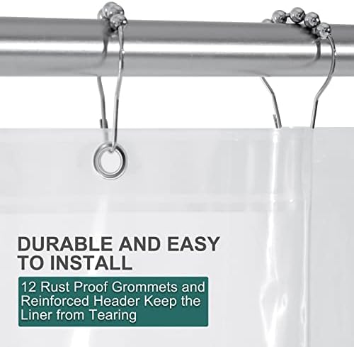 AmazerBath Clear Plastic Shower Curtain 72x72 Inches Heavy Duty
