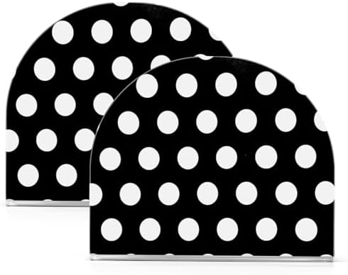 Caikeny Napkin Holder Black White Polka Dot Acrylic