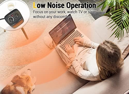 Aikoper 1500W Electric Space Heater with Thermostat and Fan Modes