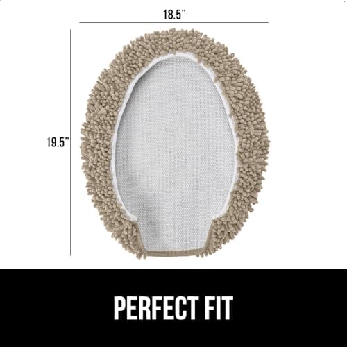 GORILLA GRIP Soft Chenille Toilet Lid Cover Beige 195x185