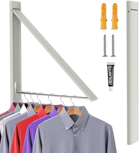 Retractable Clothes Drying Rack Space Saver Wall Mounted Folding Hanger
