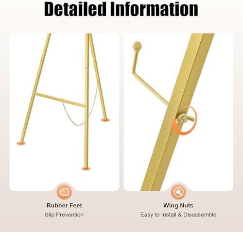 2PCS 465 Inch Tall Metal Easel Stand for Weddings and Displays