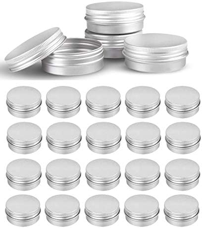 48 Pcs 1 Oz Silver Aluminum Food Storage Jars