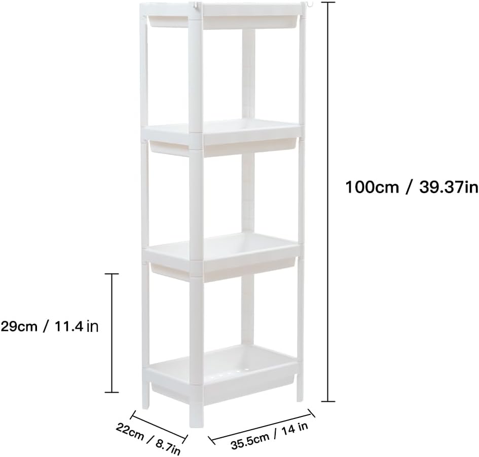 HIEEY 4 Tier Bathroom Shelf Organizer Unit