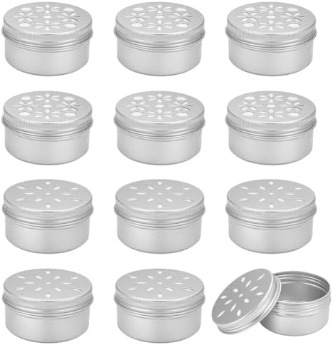 PH PandaHall 12pcs Aluminum Tins with Hollow Lids