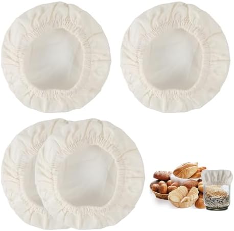 4 Pack Reusable Sourdough Starter Jar Covers