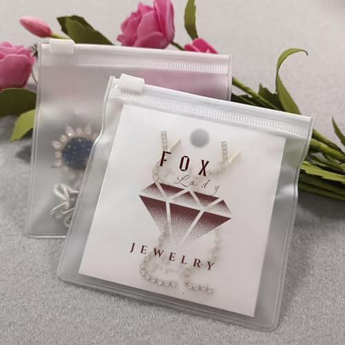 Customizable Matt Frosted Jewelry Bags with Slider Zipper 20PCS