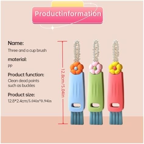 3 in 1 Cup Lid Cleaning Brush Set - Multifunctional Tool