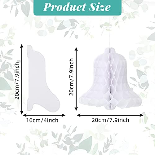 Leitee 12 Piece White Honeycomb Bells Decorations