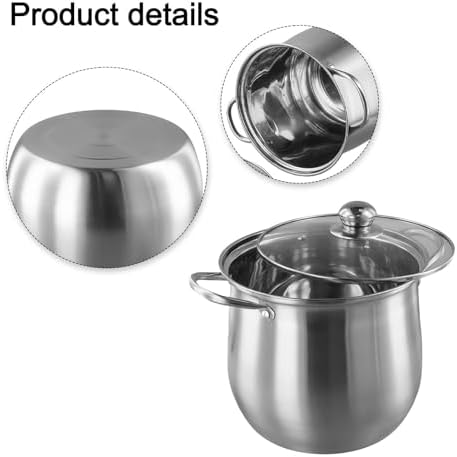 JurwheeR 73 Qt Stainless Steel Stock Pot with Lid