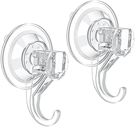 VISV Suction Cup Hooks 2 Pcs Clear Heavy Duty Removable Reusable