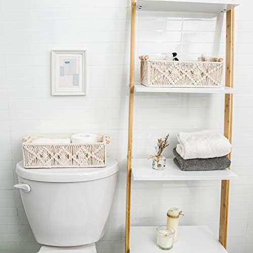 Mkono Macrame Storage Baskets Set of 2 Ivory