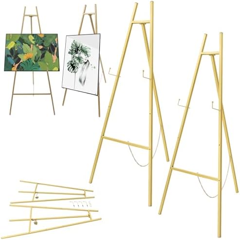 2PCS 465 Inch Tall Metal Easel Stand for Weddings and Displays