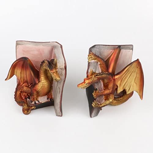 Fantasy Dragon Bookend Set for Home Office Shelves