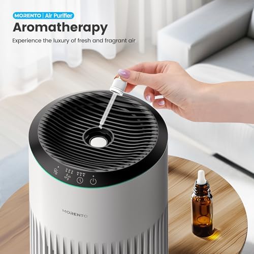 MERONTE Small Air Purifier with Sleep Mode and Blue Light