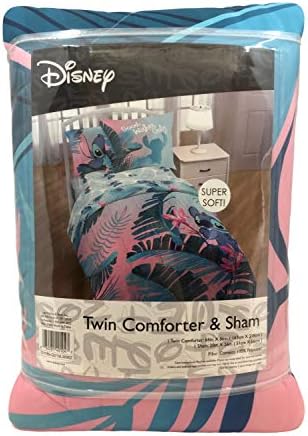 Jay Franco Disney Lilo Stitch Floral Fun Twin Comforter Set