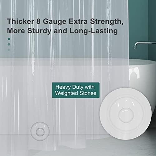 AmazerBath Clear Plastic Shower Curtain 72x72 Inches Heavy Duty