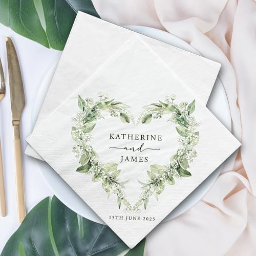 Personalized Wedding Cocktail Napkins Custom Monogram
