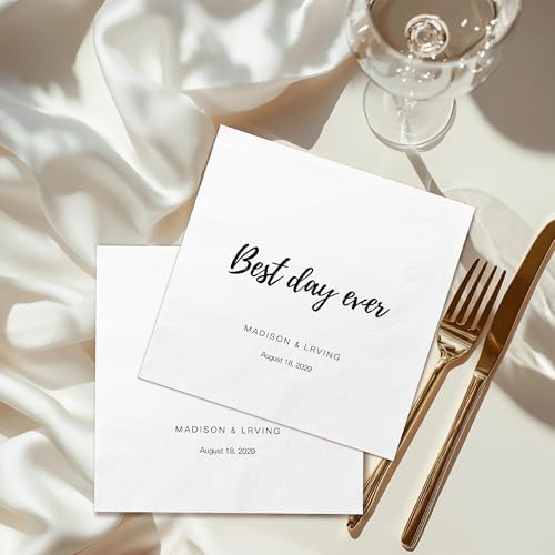 100 Pcs Custom Cocktail Napkins for Weddings and Parties