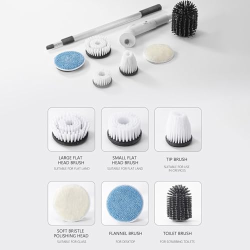 Electric Spin Scrubber 8 in 1 Cordless Cleaning Brush
