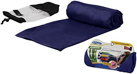 Cloudz Extra Large Airplane Travel Blanket Navy Blue