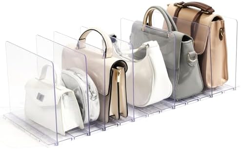 Fangoo 8 Layer Adjustable Purse Organizer for Closet Shelf Divider