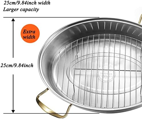 Stainless Steel Multi-Use Roasting Pan with Rack and Double Layer