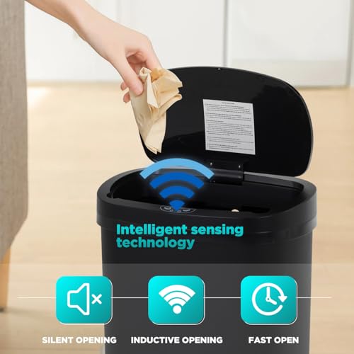 BestOffice 13 Gallon Automatic Trash Can with Lid
