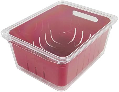 Kitchen Spaces KSCB12-AMZ Red Clear Stackable Colander Bin