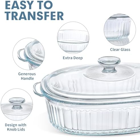 M MCIRCO 4-Piece Glass Casserole Set