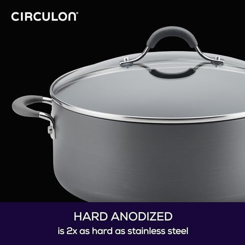 Circulon 83908 Radiance 75 Qt Stock Pot with Lid Gray