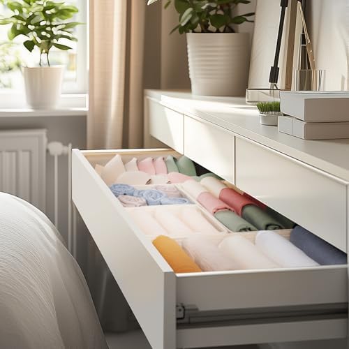 Criusia Drawer Organizer 10 Pack Beige Storage Bins