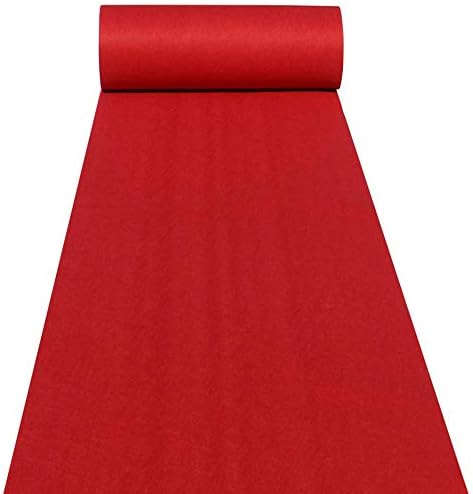 HUAHOO Red Aisle Runner Carpet Rug for Weddings