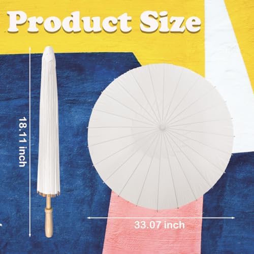 7 Pack White Wedding Umbrellas 33 Inches for Decor