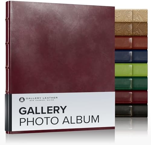 Gallery Leather Photo Album 4x6 with Slip-In Pockets and Writing Space