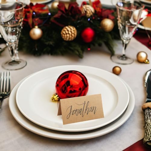 Juvale 200 Pack Brown Kraft Place Cards for Table Settings