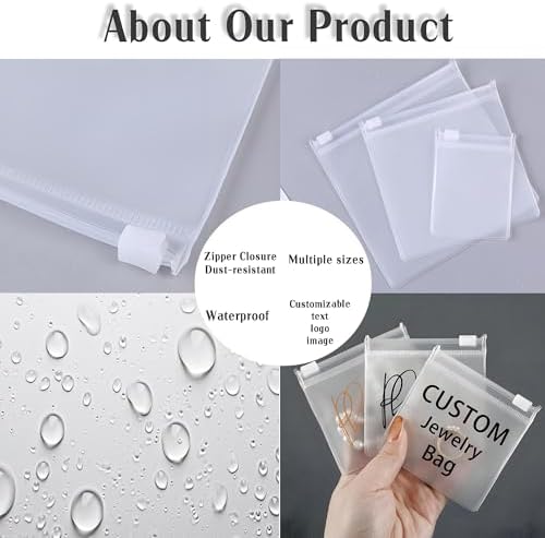 Customizable Frosted Jewelry Zipper Bags 8x8cm