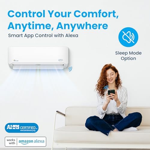 Senville Leto Series Mini Split AC Heat Pump 9000 BTU White