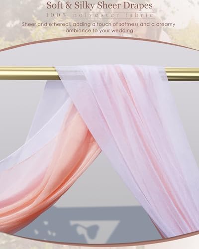 Fonyick Wedding Arch Flowers with Draping Fabric Set of 4