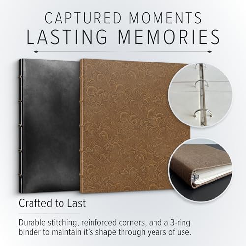 Gallery Leather Photo Album 4x6 with Slip-In Pockets and Writing Space