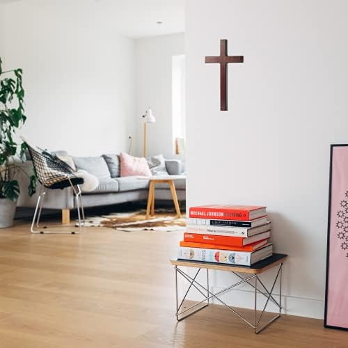 KUXBET Wooden Wall Cross with Stand 125 Inch