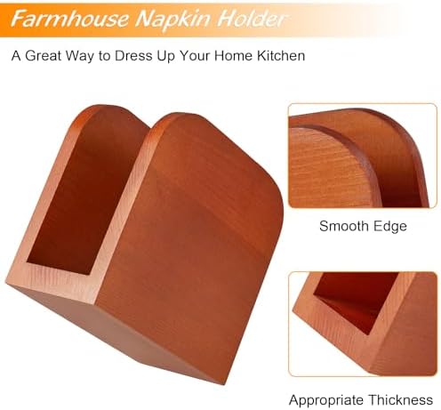 ALELION Wood Napkin Holder for Table and Kitchen