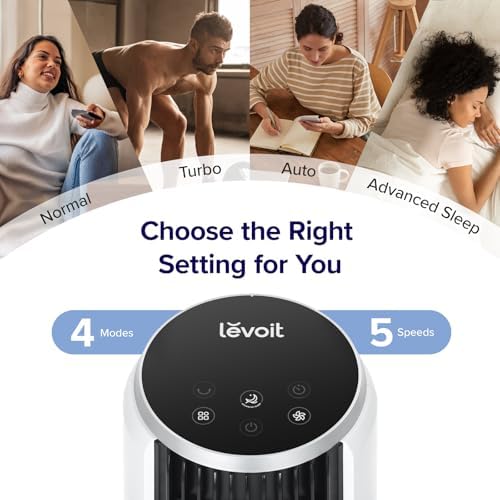 LEVOIT Tower Fan with Quiet Operation and 5 Speeds