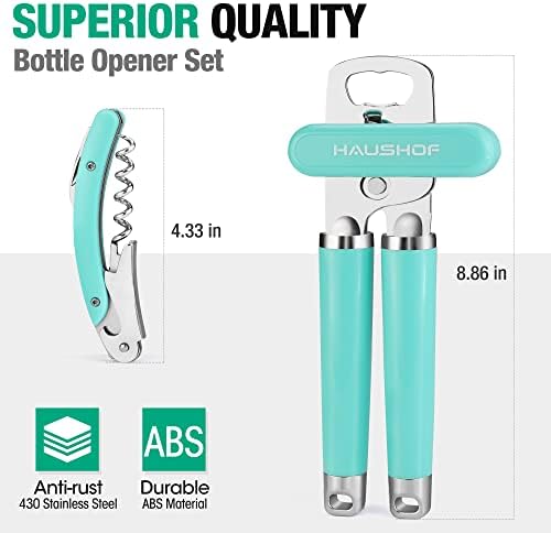 HAUSHOF 2PC Multifunctional Can Opener Set