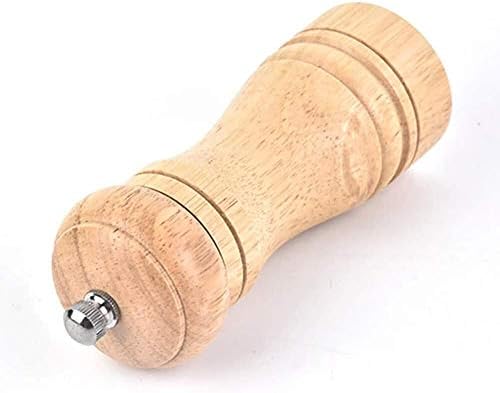 Adjustable Salt and Pepper Grinder Set with Wooden Handle