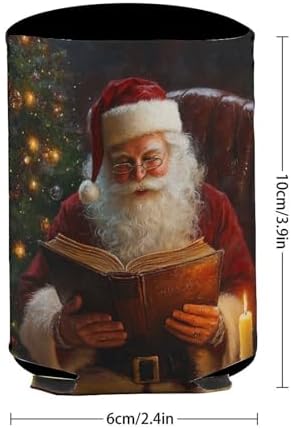 Beer Can Cooler Sleeve with Santa Claus Design