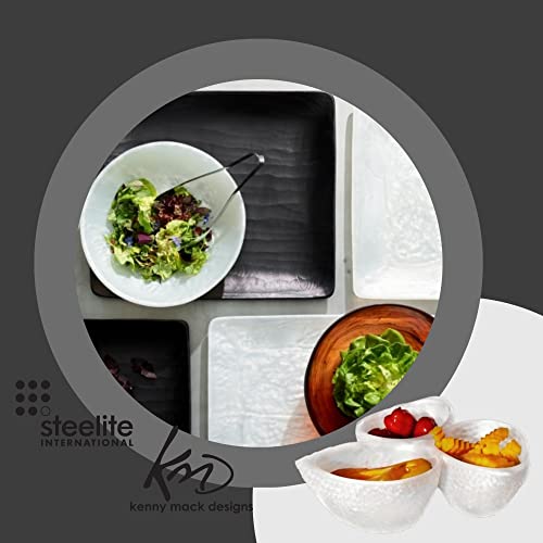 Steelite Trio Serving Bowls Avocado Textured 3-Piece 8 Dia 7 Oz White